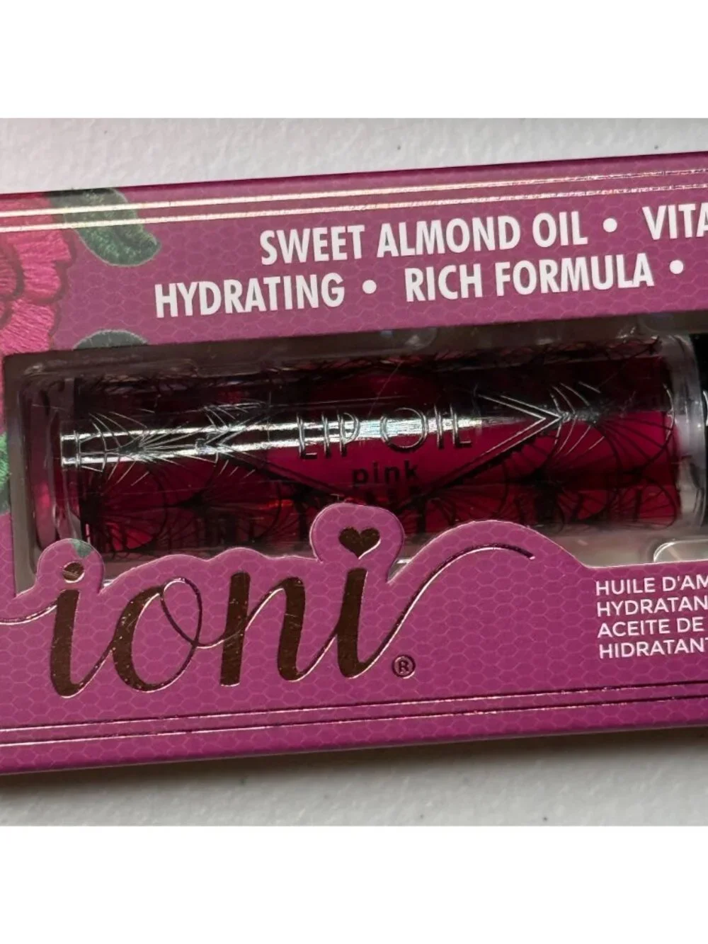 Ioni Lip Oil 2 Pack Cosmo Soft Pink Sweet Almond Hydrating New